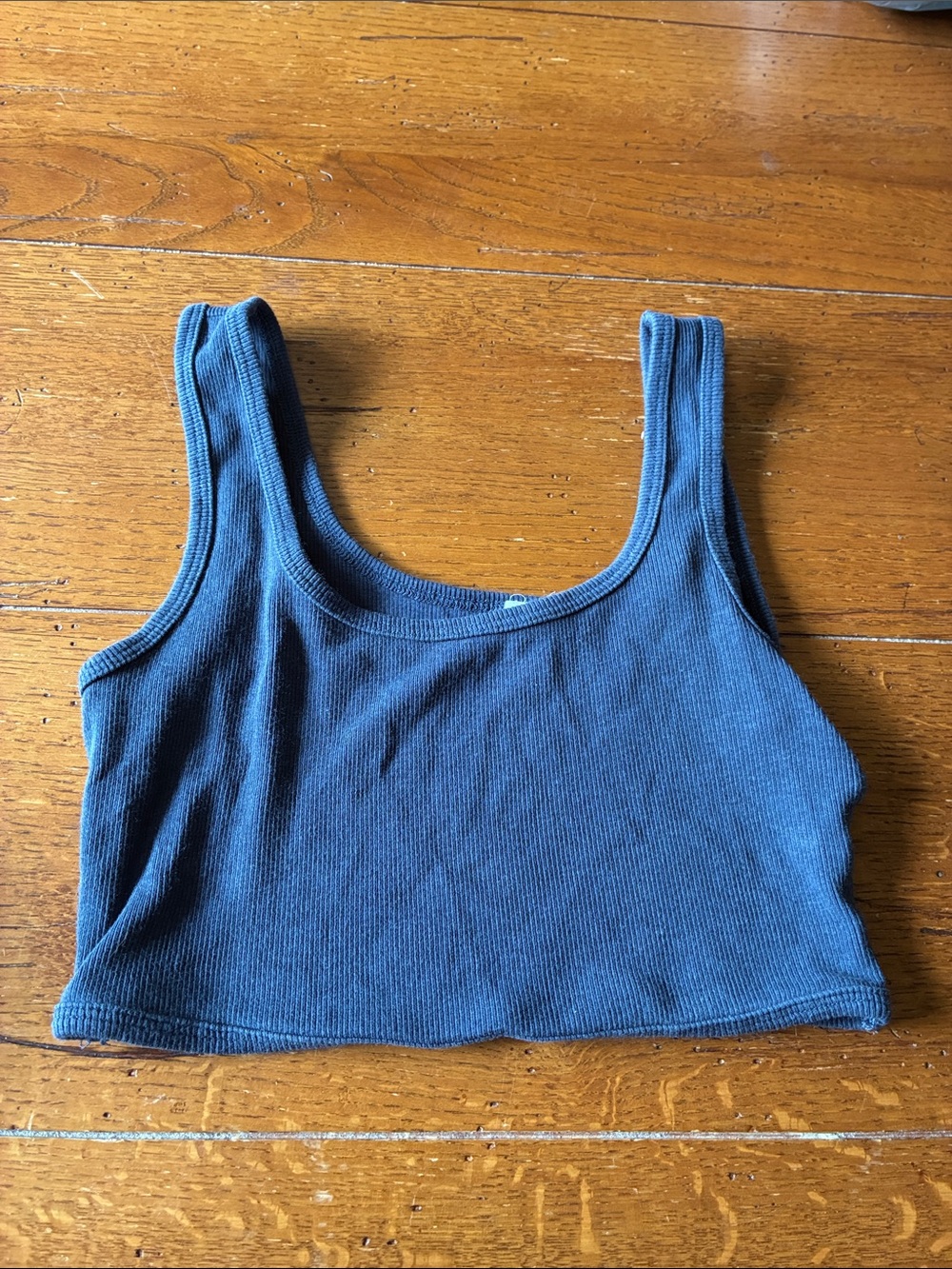 Garage Ribbed Crop Tank - Navy Blue
